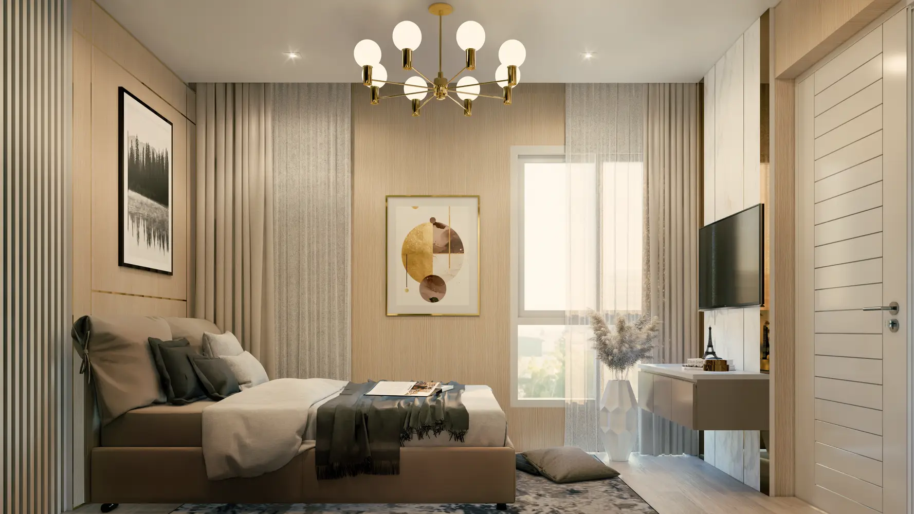 City Luxury Condominium bedrooms 1 square 29.5