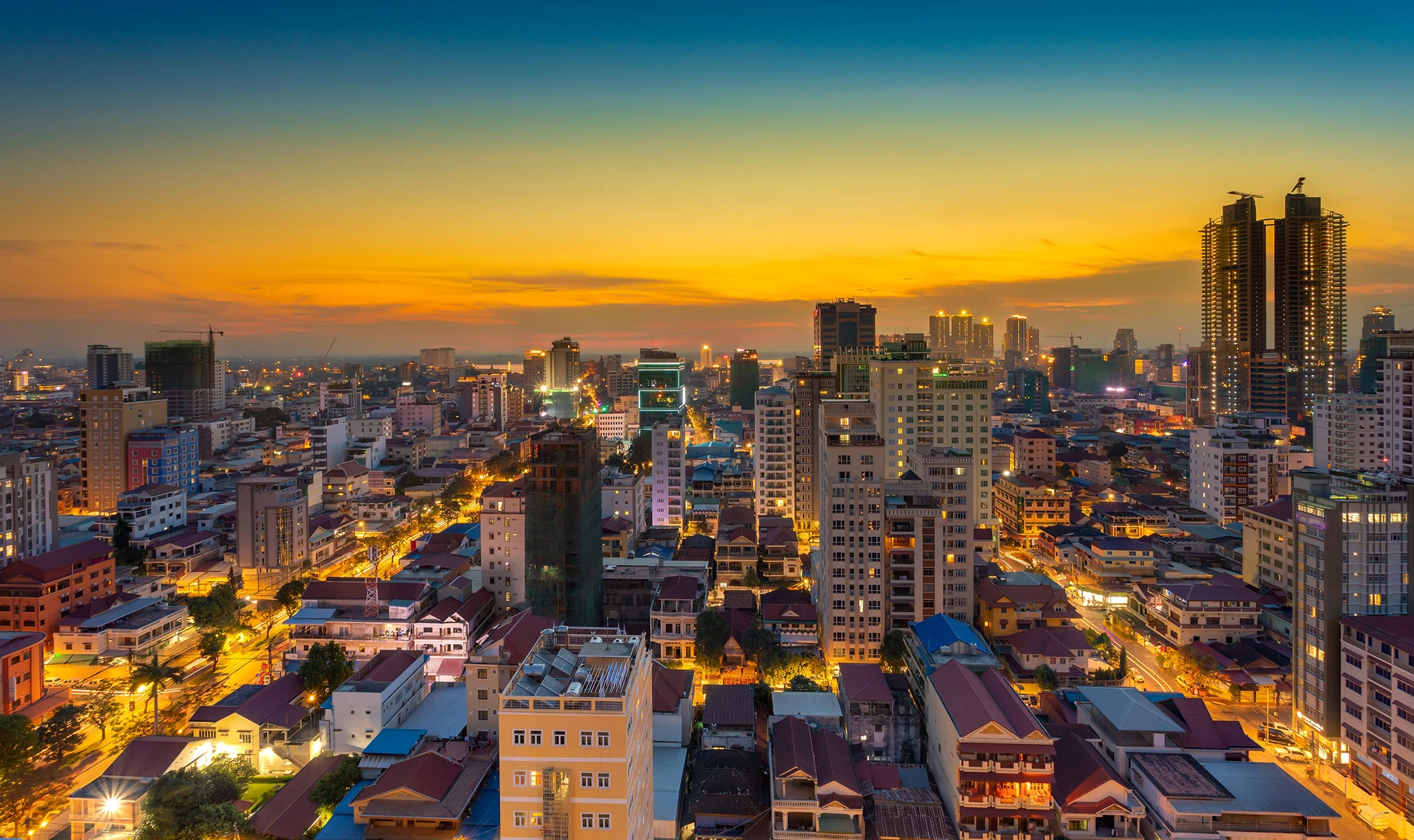 Вид на Ангкор-Ват на закате